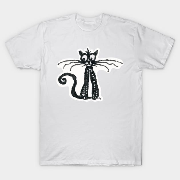 Scared-y cat (cut-out) T-Shirt by FJBourne